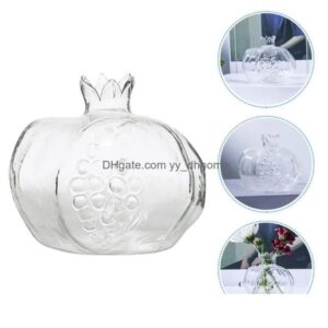Vases Pomegranate Glass Vase Table Delicate wer Hydroponics Bottle White Home Decor Drop Delivery Garden Dhncv