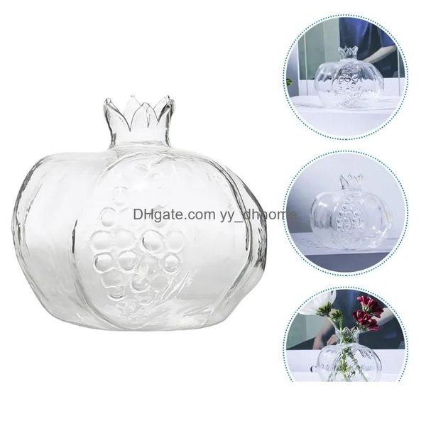 Vases Pomegranate Glass Vase Table Delicate wer Hydroponics Bottle White Home Decor Drop Delivery Garden Dhncv