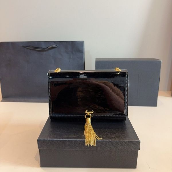 Glossy leather elegant, fashionable and luxurious design with tassel buckle small bag --YY8964