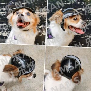 Pet Dress Up Accessories Hat Dog Cat Motorcycle Safety Helmet Headwear Release Binaural Fit Protection