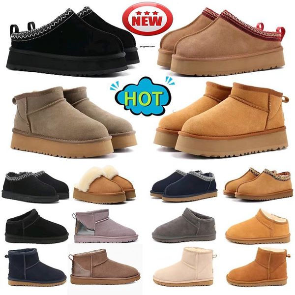 Australia Boots Women Tazz Slippers fur slides Platform Suede Shearling Slipper Tasman Ultra Mini Snow boot mens winter Designer Ankle booties
