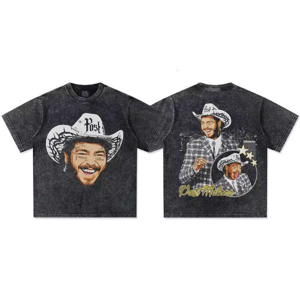 2025 Summer Mailbox Print Men's Casual Heavy Cotton Short Sleeve Fashion Loose Fit T-Shirt