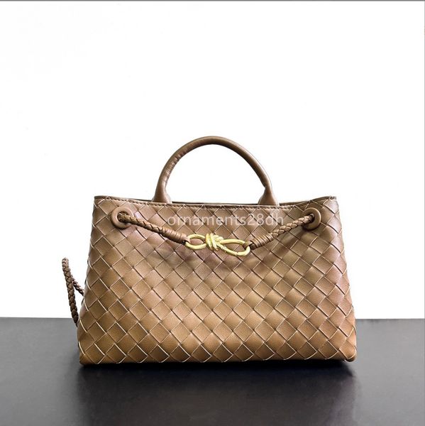 Luxury designe bag andiamo bag handbag tote bag Genuine Leather weave bag bow Buckle purse lady shopping bag Shoulder Crossbody bag drawstring intrecciato beach bag