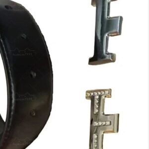 Men's double-buckle belt handcrafted fashion classic belt designed by a designer suitable for casual places