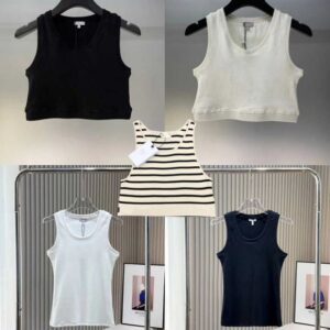 Summer Sexy Yoga Tank Top Women Tops Tees Crop Top Embroidery Sexy Off Shoulder Black Tank Top Casual Sleeveless Backless Top Shirts Luxury Designer Solid Color Vest