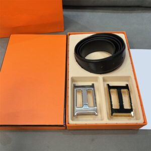 Designer Belts Men Belt Womens Waistband Metal Buckle Luxury Belt Orange Gift Box Width 3.5cm Black Belts