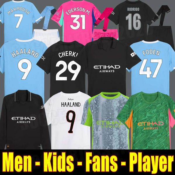 2025 25 26 HAALAND soccer jerseys FODEN MARMOUSH DOKU Cherki KOVACIC GVARDIOL DE BRUYNE DE BRUYNE Reijnders football shirt men kids kits goalkeeper pink black