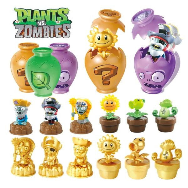 12pcs Blind Box Plants Vs Zombies 2 Licensed Crock Pot Mystery Box Peashooter Sunflower Action Figure Collectible Role Play Toys Bulk Stock Kids Birthday Gifts