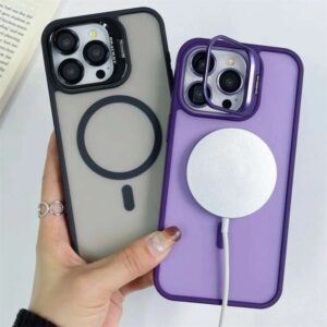 Magnetic Wireless Charging Magsafe Matte Clear Case For iphone 16 Pro Max 15 14 13 12 11 With Lens Protector Cover