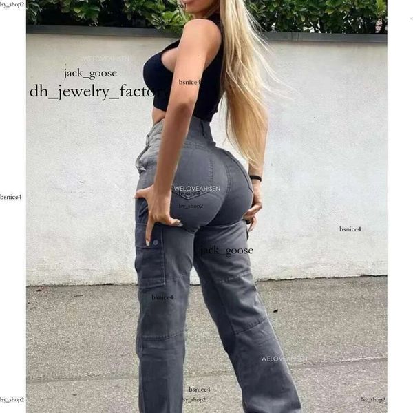 Womens Pants Capris Ropamujer Cargo Pants Womens Solid Color Workwear Pants with Multiple Pockets Casual High Waist Fashionable Versatile Trousers Pant 837