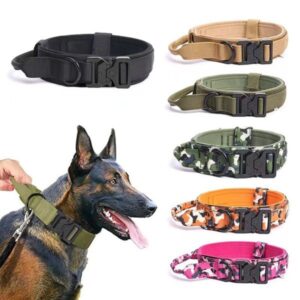 Tactical Dog Collar Bungee Leash Durable Nylon Pet Training Collars With Handle Large Dogs French Bulldog