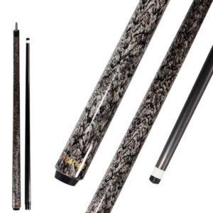 OKHEALING 12mm Tip Diameter Pool Cue Gray Quicksand 1/2 Split Play Cue Carbon Fiber Billiard Cue Radial Pin Joint Pool Cue Stick
