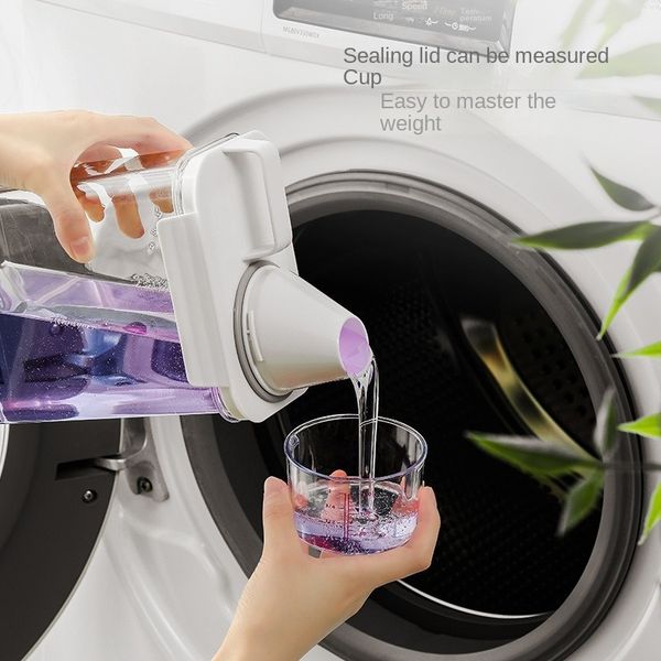 Household Laundry Detergent Storage Bottles Jars Box Transparent With Sealed Lib Can Scale Disinfectant Dishwashing Cleaner Containers