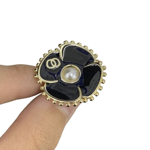 Designer Ring Band Letter Ring Fashion Flower Pearl Rings Luxury 18K Gold Plated Jewelry Wedding