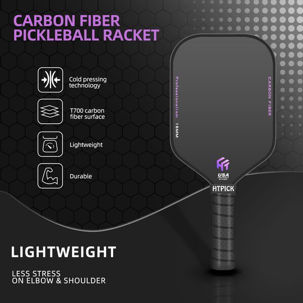 Edge Shield HTPICK CarboTech Pique Racket Advanced MMT700 Friction Surface for Superior Performance pickleball paddle