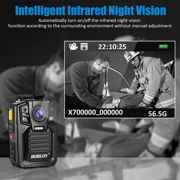 BOBLOV HD66-02 64GB HD 1296P Ambarella Wearable 2.0 LCD Police Mini Camera Video Recorder mini Body cam bodycam