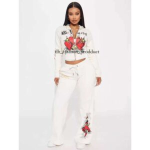 ed Mens Tracksuits Womens Tracksuit Two 2 Piece Set Outfits Strapless Casual printed Pants cardigan Y2K straigt trousers Street zipper ooded womens designer 822
