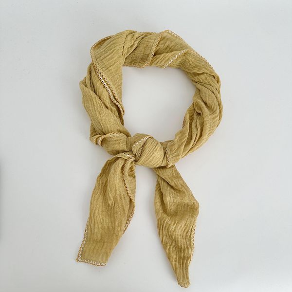 New solid color curved tooth edge neck protection scarf --834072