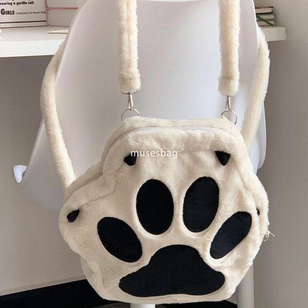 Autumn and Winter Cute Cat Claw Bag Plush Backpack for Women New Small and Popular Plush Bag Student Classroom Commuting Backpack