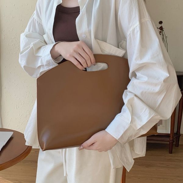 Designer bag niche high-end handbag hand-held office commuting briefcase high-quality and large capacity men's and women's bags