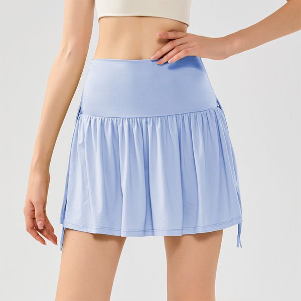 quick drying breathable yoga skirt with side drawstring design tennis fitness skirt