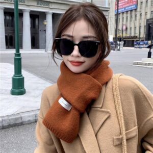 1-808 Spring and autumn pure color Japanese and Korean scarf sun protection warm shawl simple neck