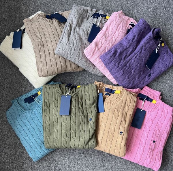 Sweater Women's Sweaters Knitted Embroidery Women Long Sleeve Knitwear Pullover Jumprt Female Clothing Solid Men Pink Gray Tops S-L