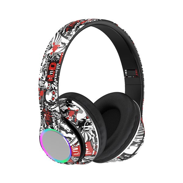Painted wireless headset Bluetooth headset supports folding subwoofer