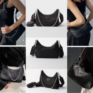 Designer bag shoulder bag hobo 05 luxury bag handbag high-quality nylon diagonal cross bag three in one wallet