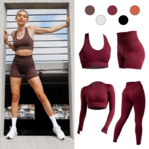 Ladies' designer fashionable seamless nude and beautiful back high-end yoga suit fitness suit running sportswear high waist trendy hip lifting yoga pants