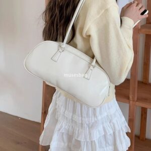 High end fashion Korean version spring new niche design ballet style portable women bag trend versatile silver single shoulder underarm bag trend