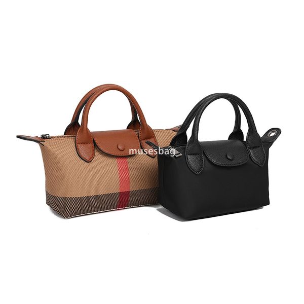 Classic plaid bag, genuine leather women's bag winter new fashionable and simple single shoulder crossbody bag high-end feeling dumpling bag