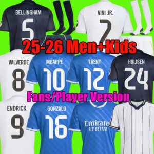 MBAPPE HUIJSEN GONZALO 25 26 soccer jerseys BELLINGHAM football kit shirts VINI JR MODRIC CAMAVINGA RUDIGER TRENT camiseta de futbol men kids kit set 2026 camisetas