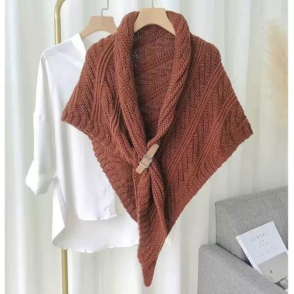 High-end knitted triangle scarf shawl --89904