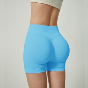 Seamless Knitted Yoga Shorts Comfortable and Breathable Running and Cycling Shorts