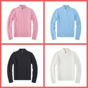 Men's Sweater Designer Men's Warhorse Embroidery Breathable Beach Cotton Half Zipper Men's polos Sweater