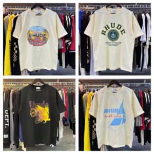Rhude Mens T Shirt High Quality Tess Designer Casual Fashion Short Sleeve Europe America Men Women Round Neck Tshirts Shirt Rhude Tshirt US Size S m l XL