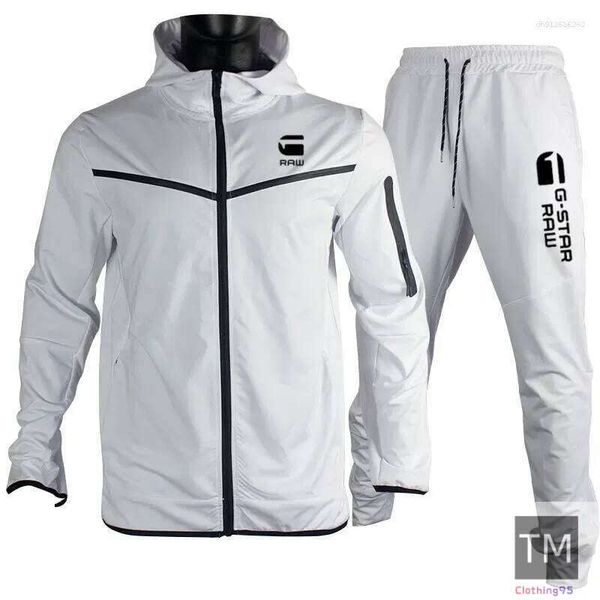 Men's Tracksuits Outdoor Sports Suit For Autumn Winter Plus Size Tracksuit Hooded Zipper Windproof Jacket Sweatpants 2-piece Set