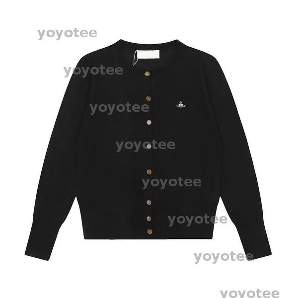 designer sweater women fashion street luxury saturn color label embroidery Women's wool knit sweater cardigan BFG2501232