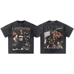 300g Washed Short Sleeve Printed Casual Loose Cotton Summer New T-Shirt