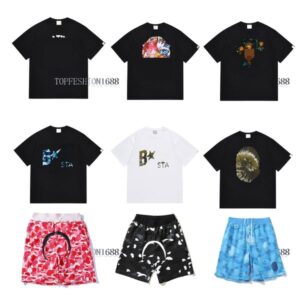 Mens T Shirt Designer mens swim short man beach shorts Set Short Sleeves Crew Neck Japanese Monkey camouflage print head Vintage Graphic Summer Tshirts Shorts 01