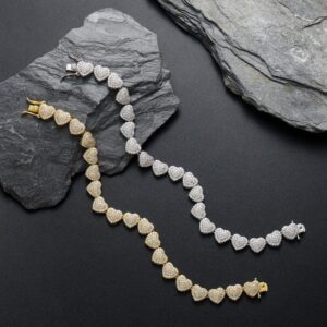 Hip-hop jewelry – Heart-shaped bracelet for multiple layer wearing, trendy accessory for couples, love-themed design