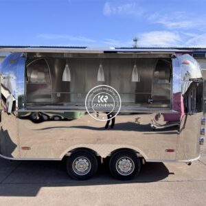 Fast Food Truck Fully Equipped Stainless Steel Catering Trailer Mobile Kitchen Street Restaurant Fully Equipped Concession Food Trailer Kiosk