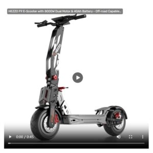2025 HEZZO F9 E-Scooter with 8000W Dual Motor & 40Ah Battery – Off-road Capable at up to 50MPH