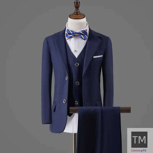 Clothing Sets Children Formal Jacket Vest Pants Bowtie 4PCS Performance P ograph Suit Boys Wedding Dress Gentleman Kids Ceremony Costume 230307