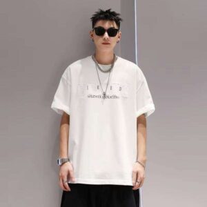 Clothing Manufacturer Printed 3D Embossed Design 100% Cotton 240g Summer New Short Sleeve T-Shirt