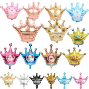 50pcs Crown Aluminum Balloon Prince Princess Baby Shower Birthday Coroa Party Package With Decorations Wholesale