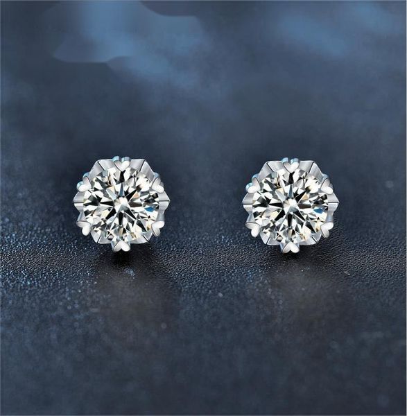 925 Sterling Silver Moissanite Snowflake Stud Earrings, Niche Luxury Design, Christmas Jewelry Gift