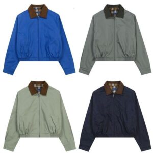 Womens Vintage Khaki Jacket Utility Bomber Coat Workwear Style Fashion Outerwear Turn Down Collar Asian Size Streetwear Ladies Jacket