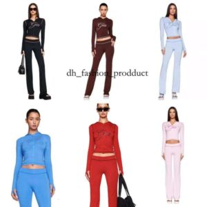 Women yoga tracksuit Iamgia Style 2 piece set bell bottoms high waisted tracksuit for women long sleeve top and low waisted micro social setting yh 755